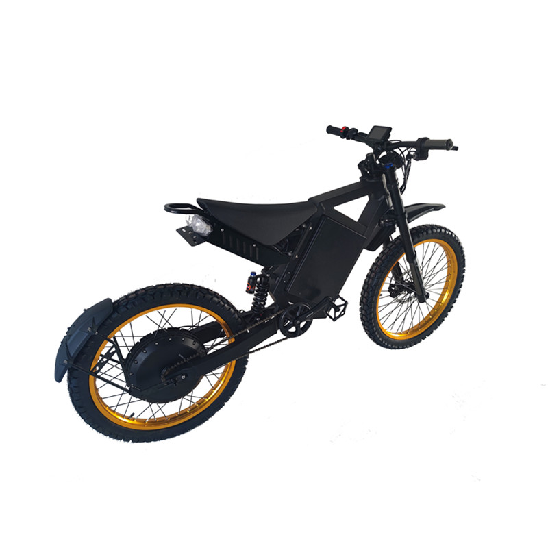 8000W 72V 40Ah Dirt Electric Bike Golden Wheel Hub Mountain Bicycle with 21 Inch Fat Tire